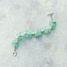 Load image into Gallery viewer, aqua chalcedony + sterling stardust bracelet