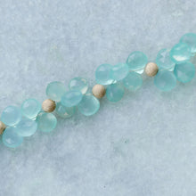 Load image into Gallery viewer, aqua chalcedony and gold bracelet