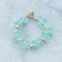 Load image into Gallery viewer, aqua chalcedony + gold stardust bracelet
