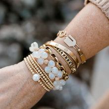Load image into Gallery viewer, chalcedony + gold stardust bracelet