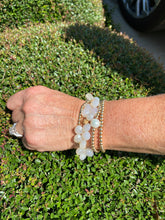 Load image into Gallery viewer, chalcedony + gold stardust bracelet