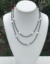 Load image into Gallery viewer, hematite and coin pearl necklace
