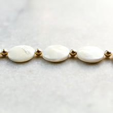 Load image into Gallery viewer, mother of pearl + gold bead necklace
