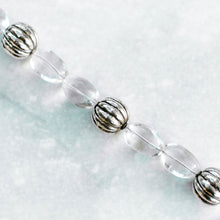 Load image into Gallery viewer, clear quartz and sterling silver bead necklace
