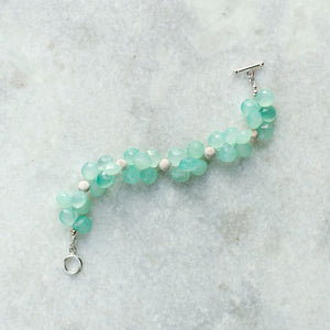 aqua chalcedony + sterling stardust bracelet