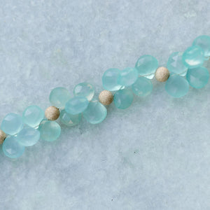 aqua chalcedony and gold bracelet