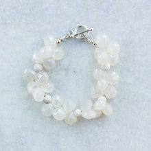 Load image into Gallery viewer, chalcedony + sterling stardust bracelet
