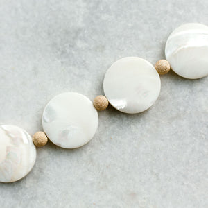 mother of pearl + gold stardust necklace