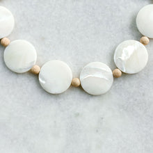 Load image into Gallery viewer, natural mother of pearl and gold bead necklace
