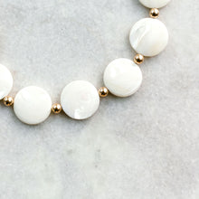 Load image into Gallery viewer, natural mother of pearl and gold bead necklace
