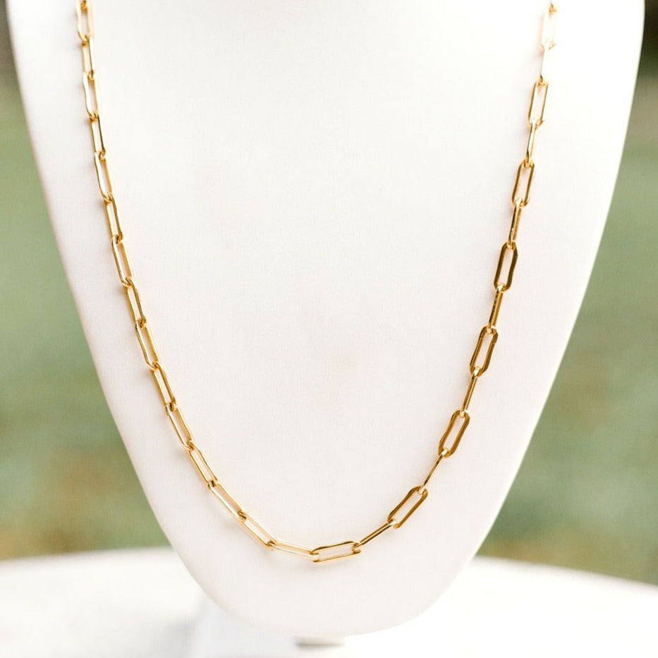 heavy paperclip gold necklace