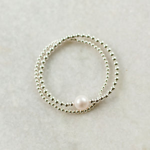 sterling bead bracelet - 3mm