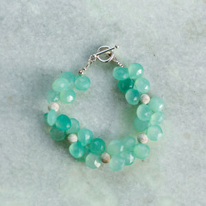 aqua chalcedony + sterling stardust bracelet