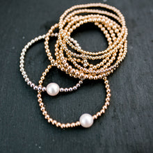 Load image into Gallery viewer, pearl + gold bead bracelet
