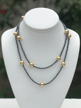 Load image into Gallery viewer, hematite + gold bead necklace
