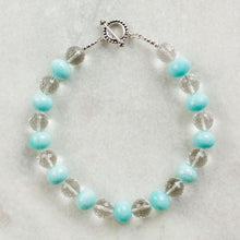 Load image into Gallery viewer, faceted clear quartz + blue quartz necklace
