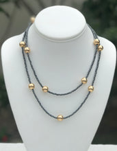 Load image into Gallery viewer, hematite and gold bead necklace
