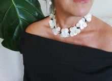 Load image into Gallery viewer, teardrop yellow lip shell and black onyx necklace
